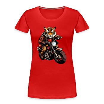 Tiger Moto / Motard Tiger - T-shirt bio Premium Femme - rouge - Devant - Mia (176cm)