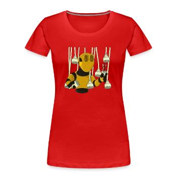 ÉCLAIRAGE - T-shirt bio Premium Femme - rouge - Devant - Mia (176cm)