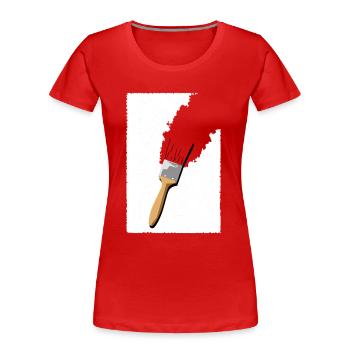 brossé - T-shirt bio Premium Femme - rouge - Devant - Mia (176cm)