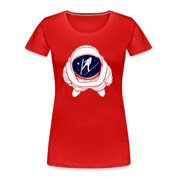 Saut à ski Astronaute Sauteur à ski Tout le vol à ski - T-shirt bio Premium Femme - rouge - Devant - Mia (176cm)