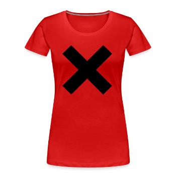 Kreuz - Frauen Premium Bio T-Shirt - Rot - Vorne - Mia (176cm)