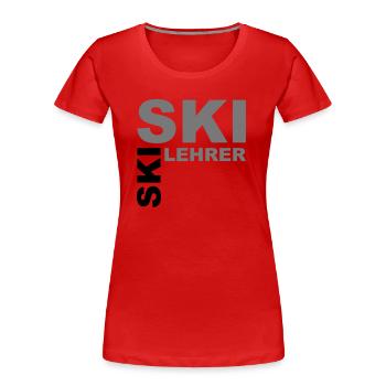 Skilehrer - V2 - Frauen Premium Bio T-Shirt - Rot - Vorne - Mia (176cm)
