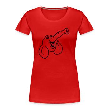 Face head elephant sitting funny comic cartoon fun - Women's Premium Organic T-Shirt - red - Front - Mia (176cm)