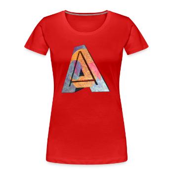 A - T-shirt bio Premium Femme - rouge - Devant - Mia (176cm)