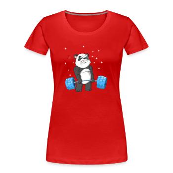panda weightlifting - Women's Premium Organic T-Shirt - red - Front - Mia (176cm)
