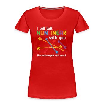Autism Awareness Month - Frauen Premium Bio T-Shirt - Rot - Vorne - Mia (176cm)