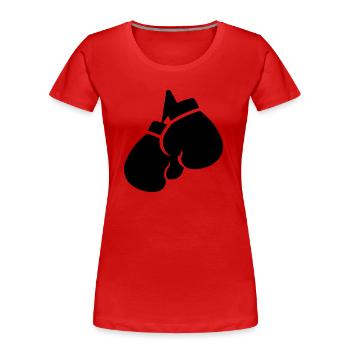 Symbole des gants de boxe - T-shirt bio Premium Femme - rouge - Devant - Mia (176cm)