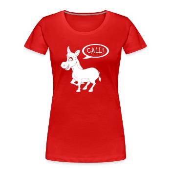 Donkey Esel - Frauen Premium Bio T-Shirt - Rot - Vorne - Mia (176cm)