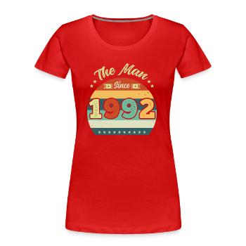 Vintage The Man Since 1992 30th Birthday - Women's Premium Organic T-Shirt - red - Front - Mia (176cm)
