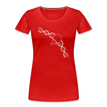 Tennis de table bat Joueur de tennis de table Tennis de table - T-shirt bio Premium Femme - rouge - Devant - Mia (176cm)