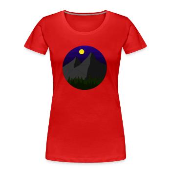 Mountain landscape (night version) - Women's Premium Organic T-Shirt - red - Front - Mia (176cm)