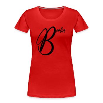 Berlin - Mudderstadt - Frauen Premium Bio T-Shirt - Rot - Vorne - Mia (176cm)