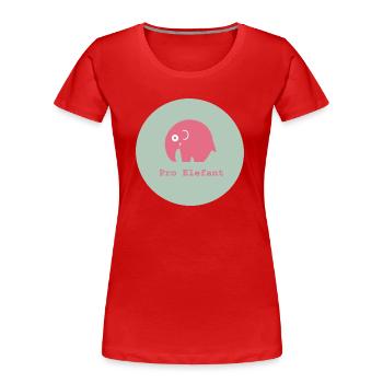 Pro Elefant, Pro Rüsseltier, Pro Natur - Frauen Premium Bio T-Shirt - Rot - Vorne - Mia (176cm)