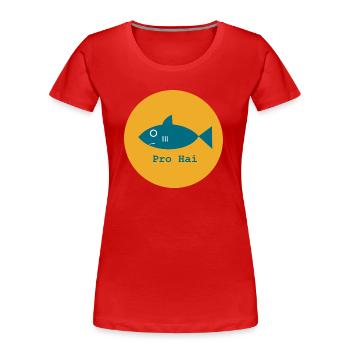 Pro Hai, Pro Meerestier, Pro Ozeanien - Frauen Premium Bio T-Shirt - Rot - Vorne - Mia (176cm)