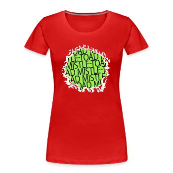Dinosaur Moon Animal Cute Funny Quote - Women's Premium Organic T-Shirt - red - Front - Mia (176cm)
