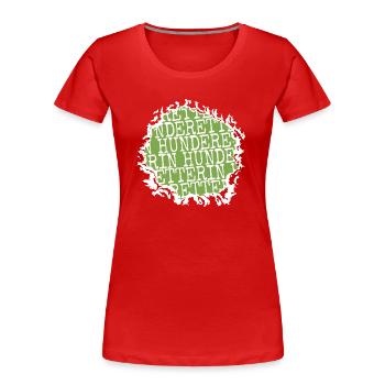 vegetarisch spaß schwein veganer frauen tierliebe - Frauen Premium Bio T-Shirt - Rot - Vorne - Mia (176cm)