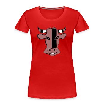 Stilisierter Kuhkopf - Frauen Premium Bio T-Shirt - Rot - Vorne - Mia (176cm)