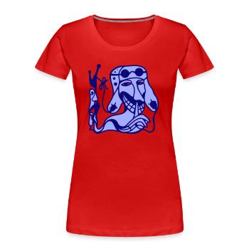 Quiet! Quiet words and restrained respect - Women's Premium Organic T-Shirt - red - Front - Mia (176cm)