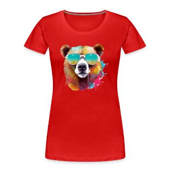 Lalo the spectacled bear - Women's Premium Organic T-Shirt - red - Front - Mia (176cm)