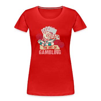 Gambling Glückspiel Kasino Vintage Gambler Sprüche - Frauen Premium Bio T-Shirt - Rot - Vorne - Mia (176cm)
