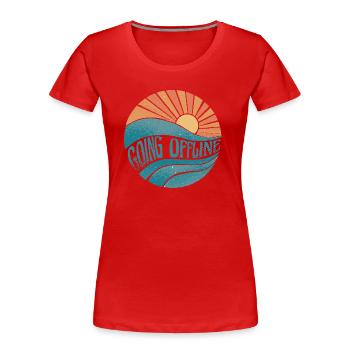Cell Phone Addiction Smartphone Addiction Nomophobia Wlan Signal - Women's Premium Organic T-Shirt - red - Front - Mia (176cm)