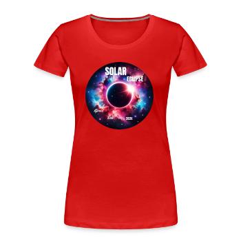 Solar Eclipse April 8, 2024: Celestial Miracle - Women's Premium Organic T-Shirt - red - Front - Mia (176cm)