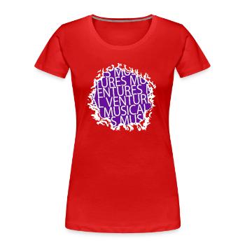 funny sayings bold explorations - Frauen Premium Bio T-Shirt - Rot - Vorne - Mia (176cm)