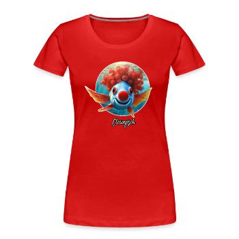 Pun ambiguous german expression - Clownfisch - Women's Premium Organic T-Shirt - red - Front - Mia (176cm)