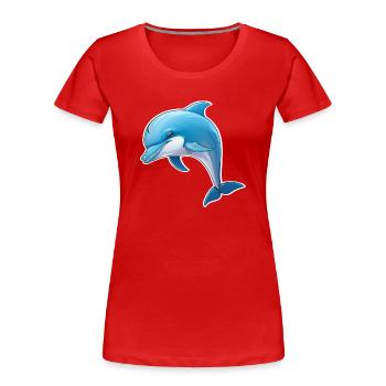 Delfin - Frauen Premium Bio T-Shirt - Rot - Vorne - Mia (176cm)