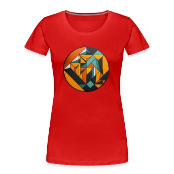 Abstract, geometric shapes - Women's Premium Organic T-Shirt - red - Front - Mia (176cm)
