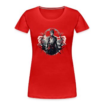 Samurai Japan Kirschbaum Landschaft - Frauen Premium Bio T-Shirt - Rot - Vorne - Mia (176cm)