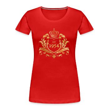 70ème anniversaire "Semper Verum - Créé 05/1954 - T-shirt bio Premium Femme - rouge - Devant - Mia (176cm)