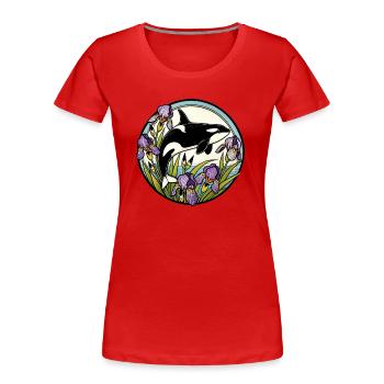 Schwertwal - Frauen Premium Bio T-Shirt - Rot - Vorne - Mia (176cm)