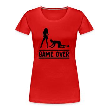 Couple marié Game Over - T-shirt bio Premium Femme - rouge - Devant - Mia (176cm)