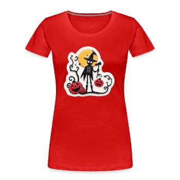 Spooky Halloween - Women's Premium Organic T-Shirt - red - Front - Mia (176cm)