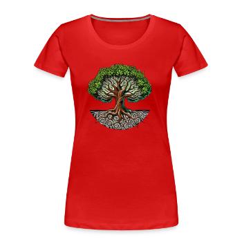 baum des lebens - Frauen Premium Bio T-Shirt - Rot - Vorne - Mia (176cm)