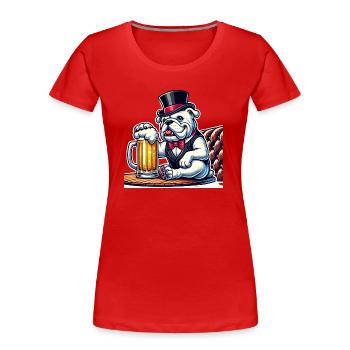 Mr. President – Best Beer Ever! - Frauen Premium Bio T-Shirt - Rot - Vorne - Mia (176cm)