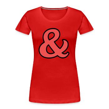 Und Zeichen - Frauen Premium Bio T-Shirt - Rot - Vorne - Mia (176cm)
