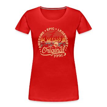 Anniversaire Mai 1996 mai | Gift May 1996 - T-shirt bio Premium Femme - rouge - Devant - Mia (176cm)