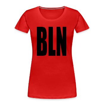 BLN - Frauen Premium Bio T-Shirt - Rot - Vorne - Mia (176cm)