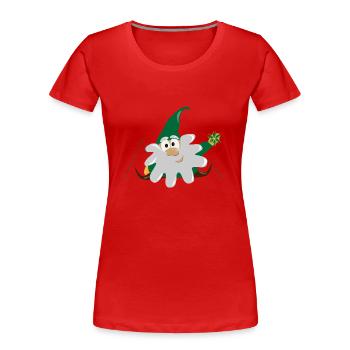 Zwerg Gnom - Frauen Premium Bio T-Shirt - Rot - Vorne - Mia (176cm)