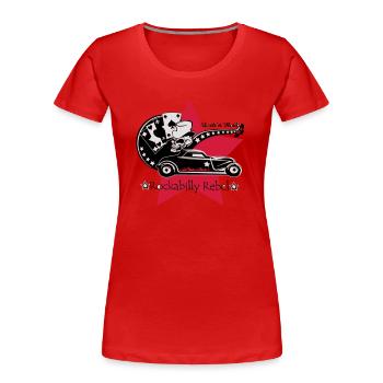 Rockabilly Rebel - Women's Premium Organic T-Shirt - red - Front - Mia (176cm)