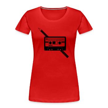 Kassette Stift Audio Tape Pencil - Frauen Premium Bio T-Shirt - Rot - Vorne - Mia (176cm)