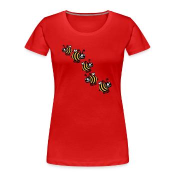 Thick crazy bees - Women's Premium Organic T-Shirt - red - Front - Mia (176cm)