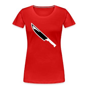 Messer - Frauen Premium Bio T-Shirt - Rot - Vorne - Mia (176cm)