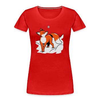 Fox sweet snow snowflake - Women's Premium Organic T-Shirt - red - Front - Mia (176cm)