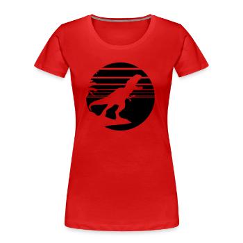 circle island holiday palms beach park silhouette - Women's Premium Organic T-Shirt - red - Front - Mia (176cm)