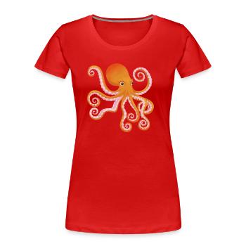 Octopus Octopus - T-shirt bio Premium Femme - rouge - Devant - Mia (176cm)