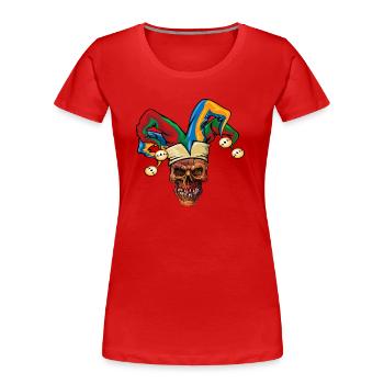 Skull Fasnet Fastnacht Fasching Karneval - Frauen Premium Bio T-Shirt - Rot - Vorne - Mia (176cm)