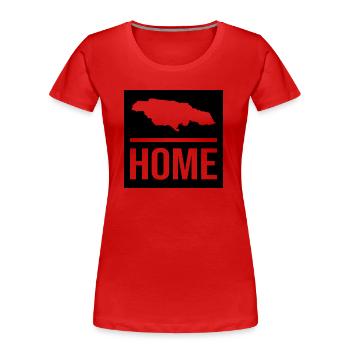 Jamaica Home - Frauen Premium Bio T-Shirt - Rot - Vorne - Mia (176cm)